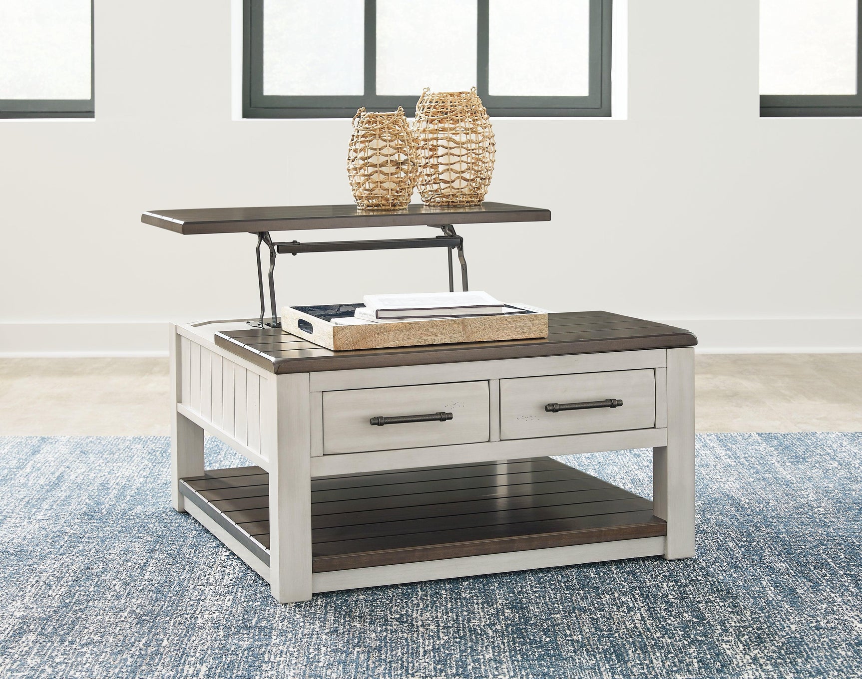 Darborn Gray/brown Coffee Table With 2 End Tables - Ella Furniture