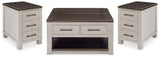 Darborn Gray/brown Coffee Table With 2 End Tables - Ella Furniture