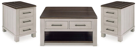 Darborn Gray/brown Coffee Table With 2 End Tables - Ella Furniture