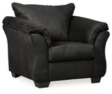 Darcy Black Chair And Ottoman - Ella Furniture