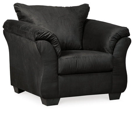 Darcy Black Chair And Ottoman - Ella Furniture