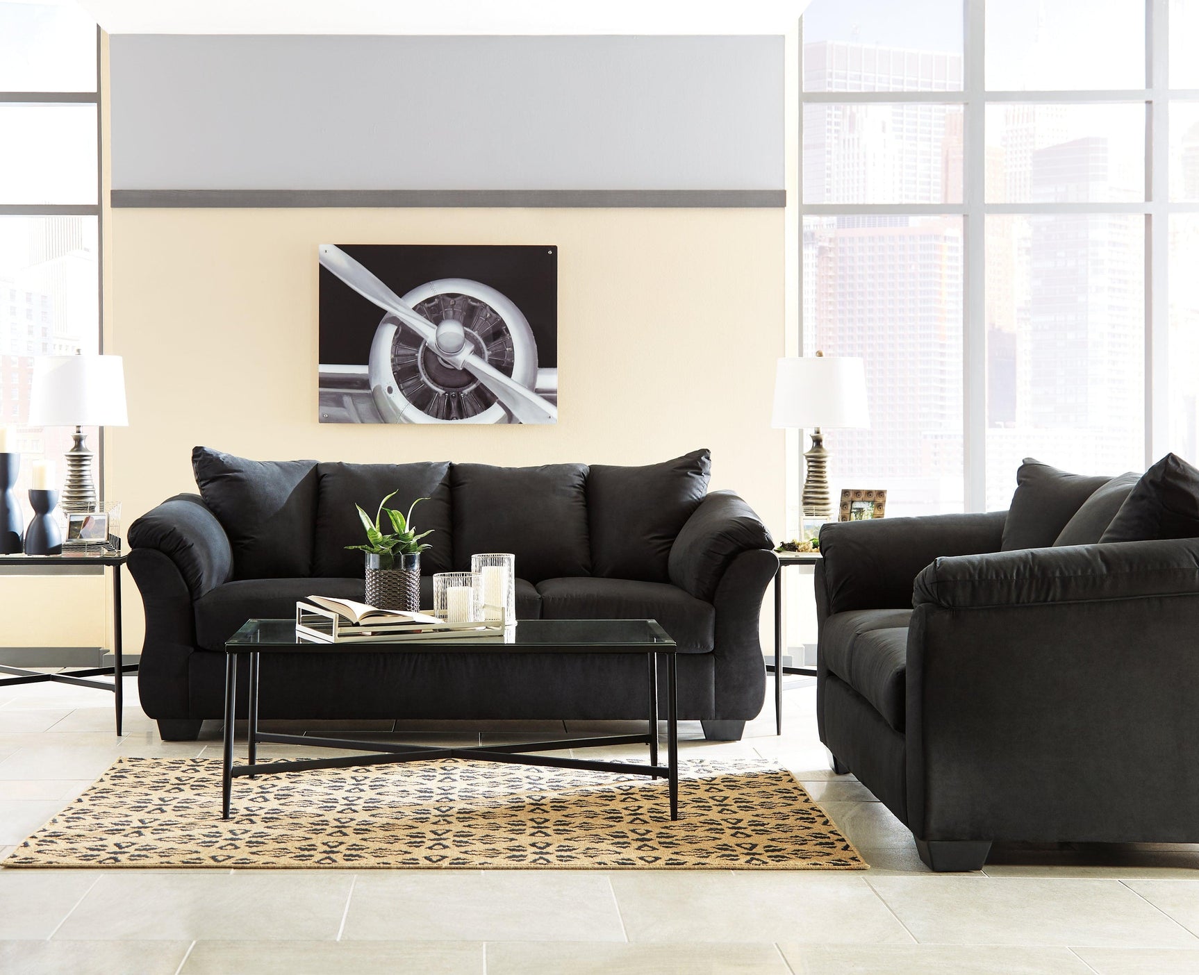 Darcy Black Sofa And Loveseat - Ella Furniture