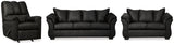 Darcy Black Sofa, Loveseat And Recliner - Ella Furniture