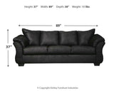 Darcy Black Sofa, Loveseat And Recliner - Ella Furniture