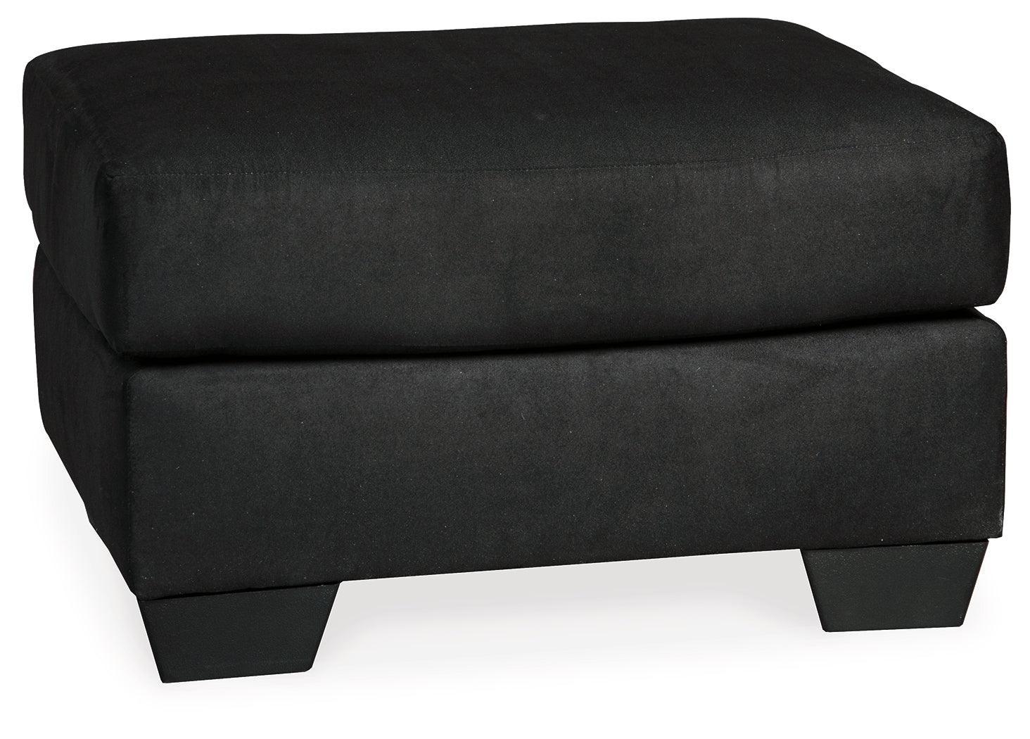 Darcy Black Sofa, Loveseat, Chair And Ottoman - Ella Furniture