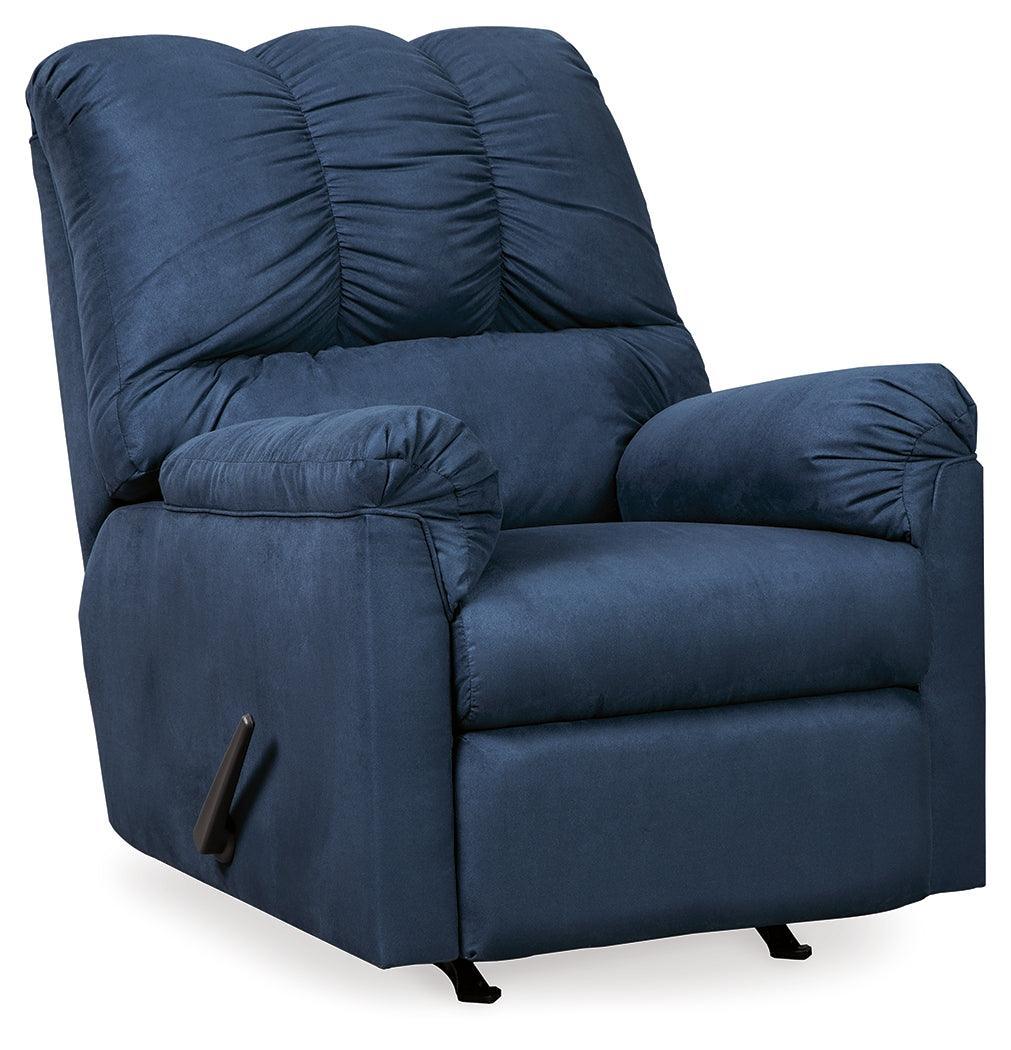 Darcy Blue Sofa Loveseat And Recliner - Ella Furniture