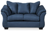 Darcy Blue Sofa, Loveseat And Recliner - Ella Furniture