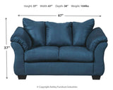 Darcy Blue Sofa, Loveseat And Recliner - Ella Furniture