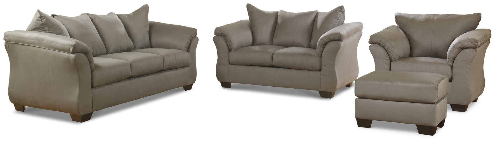 Darcy Cobblestone Sofa, Loveseat, Chair And Ottoman - Ella Furniture