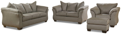 Darcy Cobblestone Sofa, Loveseat, Chair And Ottoman - Ella Furniture
