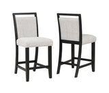 Dary Brown/White Solid Wood And Veneers Fabric Upholstered Counter Height Dining Room Set - Ella Furniture