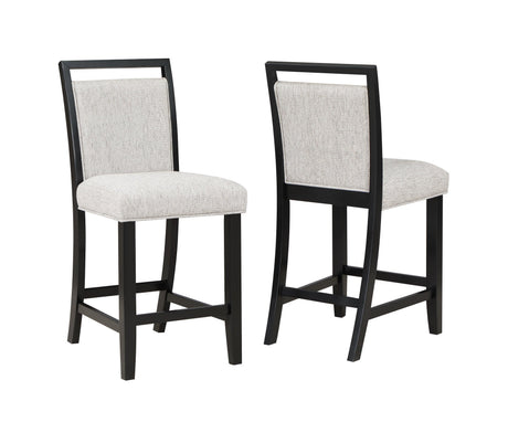Dary Brown/White Solid Wood And Veneers Fabric Upholstered Counter Height Dining Room Set - Ella Furniture