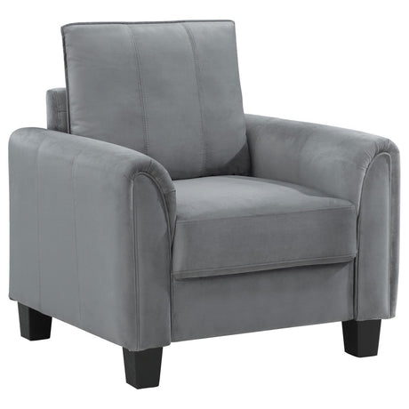 Davis Davis Upholstered Rolled Arm Accent Chair Grey 509636 - Ella Furniture