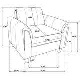 Davis Davis Upholstered Rolled Arm Accent Chair Grey 509636 - Ella Furniture