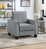 Davis Davis Upholstered Rolled Arm Accent Chair Grey 509636 - Ella Furniture