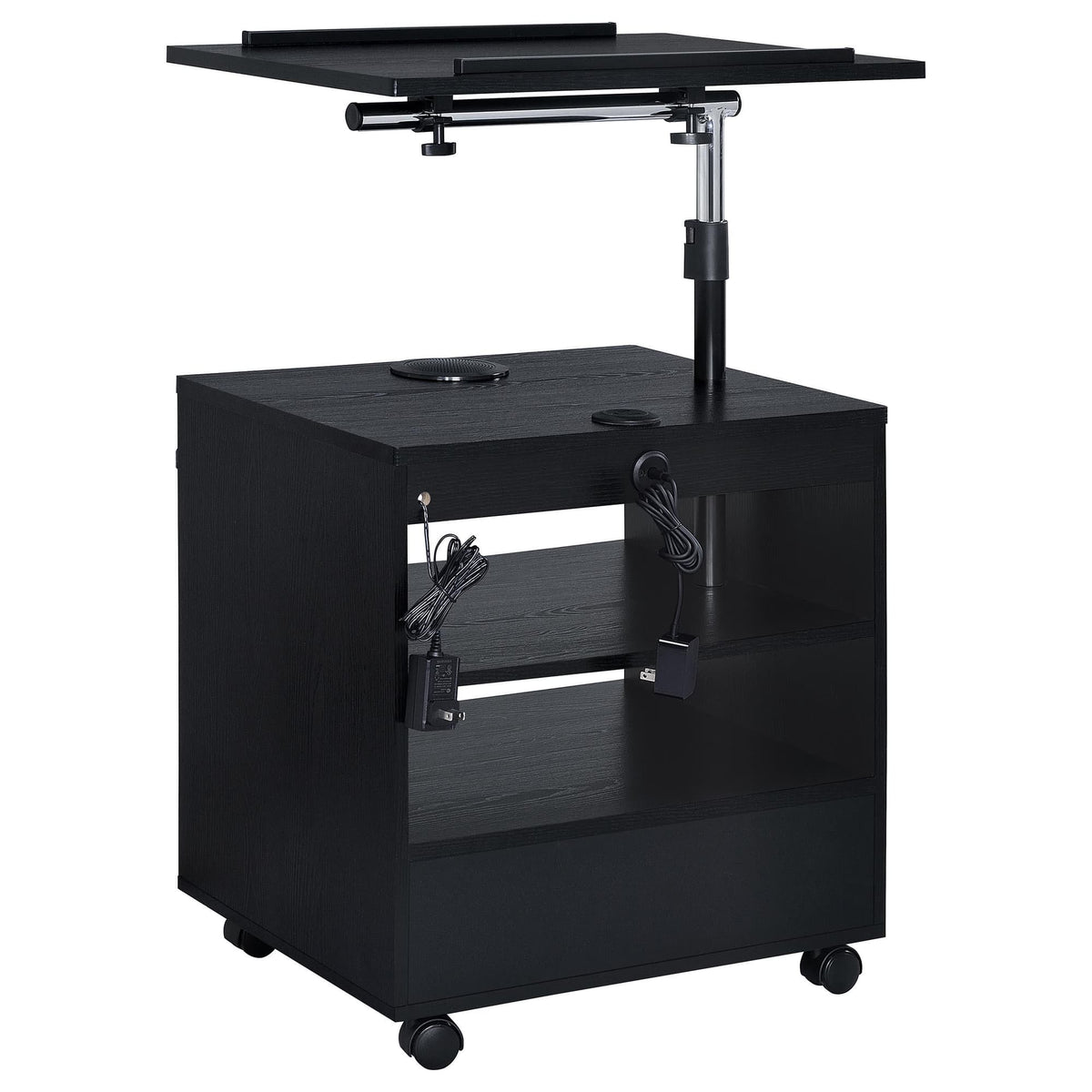 Lerma 1-Drawer Adjustable Tray Top Nightstand with Speaker Black Ash — product image 11