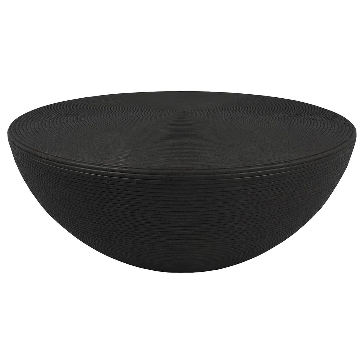 Macedo 3-Piece Transitional Round Rattan Coffee and End Table Set Black — product image 5