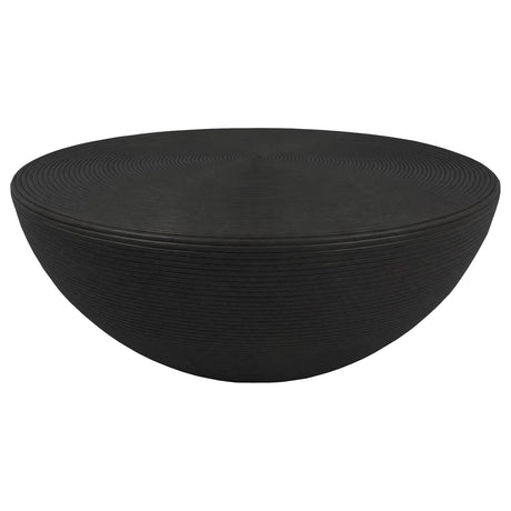 Macedo 3-Piece Transitional Round Rattan Coffee and End Table Set Black — product image 5