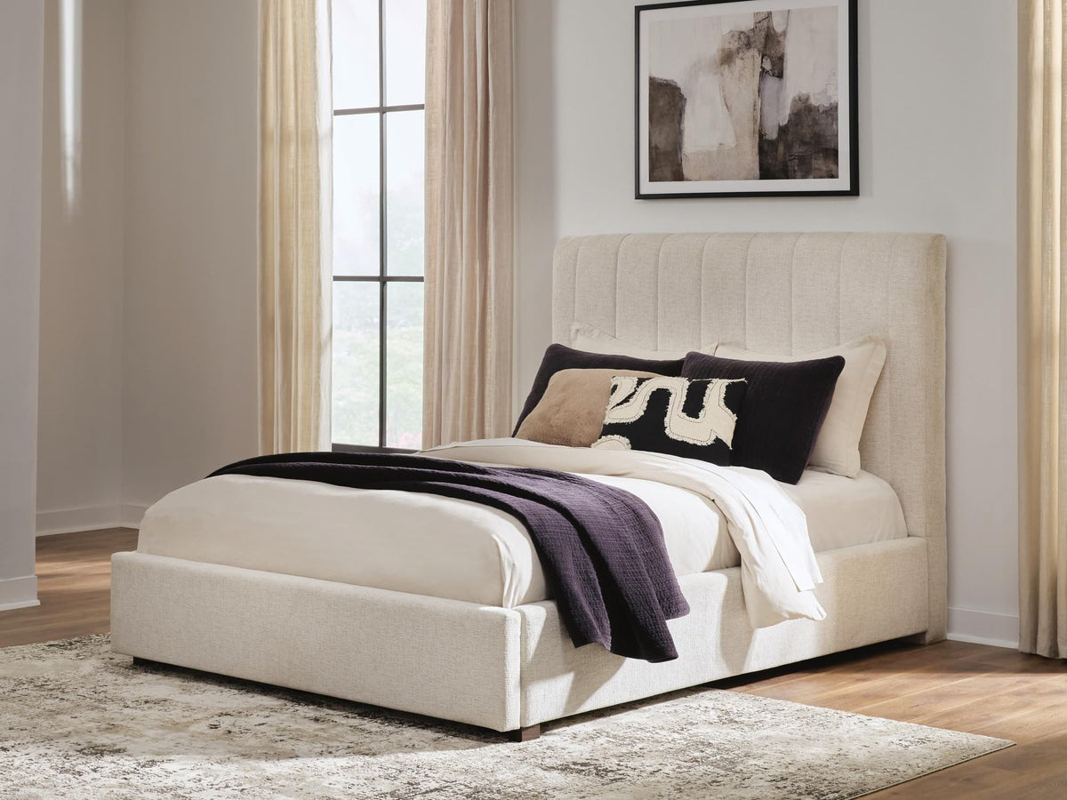 Brizmore Beige Queen Upholstered Storage Bed — product view