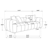 Lazaro 3-piece Fabric Upholstered Wide Channel Sofa Set Bronze — product image 16