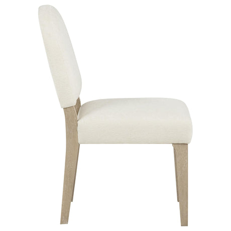 Lucaire Curved High Back Upholstered Dining Chair Cream Set of 2 — product image 9