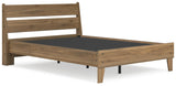 Deanlow Honey Full Platform Panel Bed - Ella Furniture