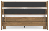 Deanlow Honey Full Platform Panel Bed - Ella Furniture