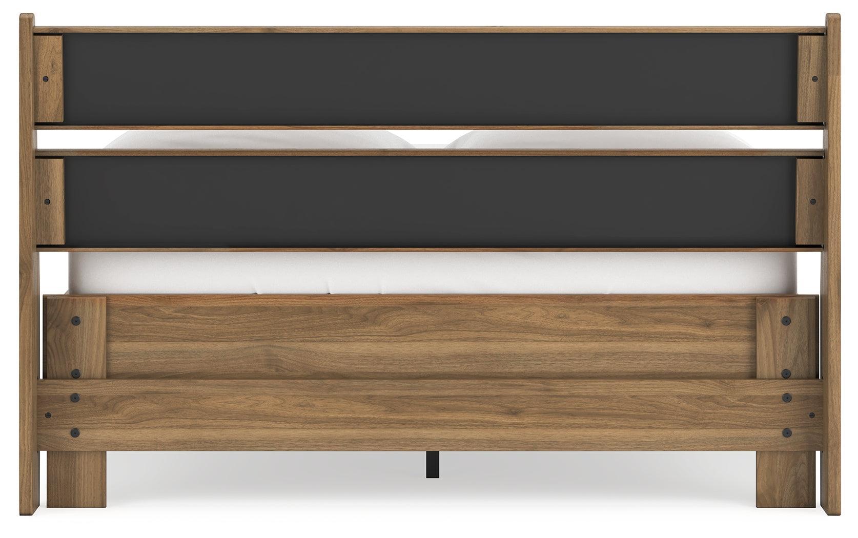 Deanlow Honey Full Platform Panel Bed - Ella Furniture