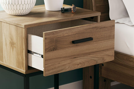 Deanlow Honey Nightstand - Ella Furniture