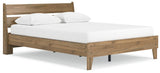 Deanlow Honey Queen Platform Panel Bed - Ella Furniture