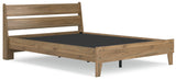 Deanlow Honey Queen Platform Panel Bed - Ella Furniture