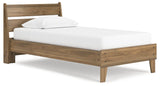 Deanlow Honey Twin Platform Panel Bed - Ella Furniture