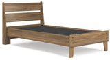Deanlow Honey Twin Platform Panel Bed - Ella Furniture