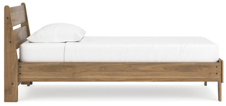 Deanlow Honey Twin Platform Panel Bed - Ella Furniture