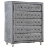 Deanna Grey Tufted Upholstered Bedroom Set - Ella Furniture