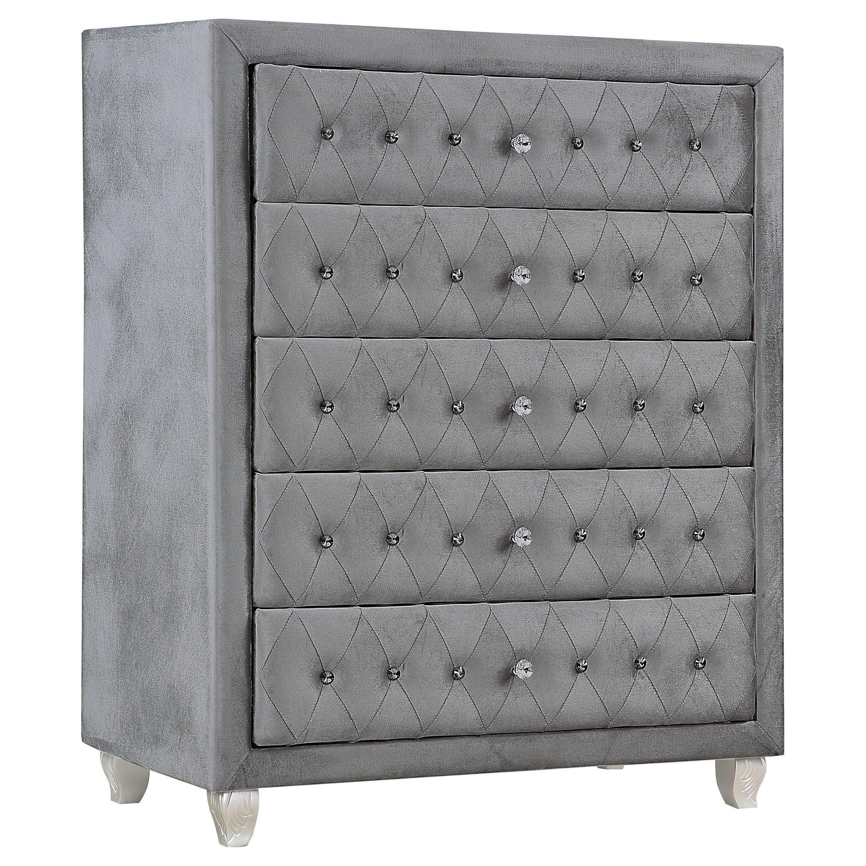 Deanna Grey Tufted Upholstered Bedroom Set - Ella Furniture