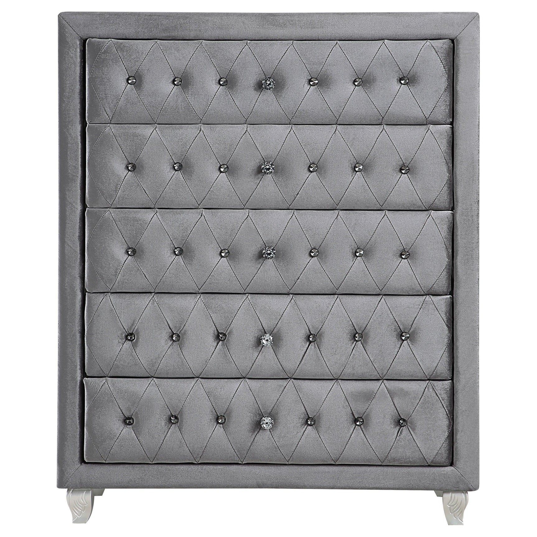 Deanna Grey Tufted Upholstered Bedroom Set - Ella Furniture