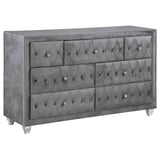 Deanna Grey Tufted Upholstered Bedroom Set - Ella Furniture