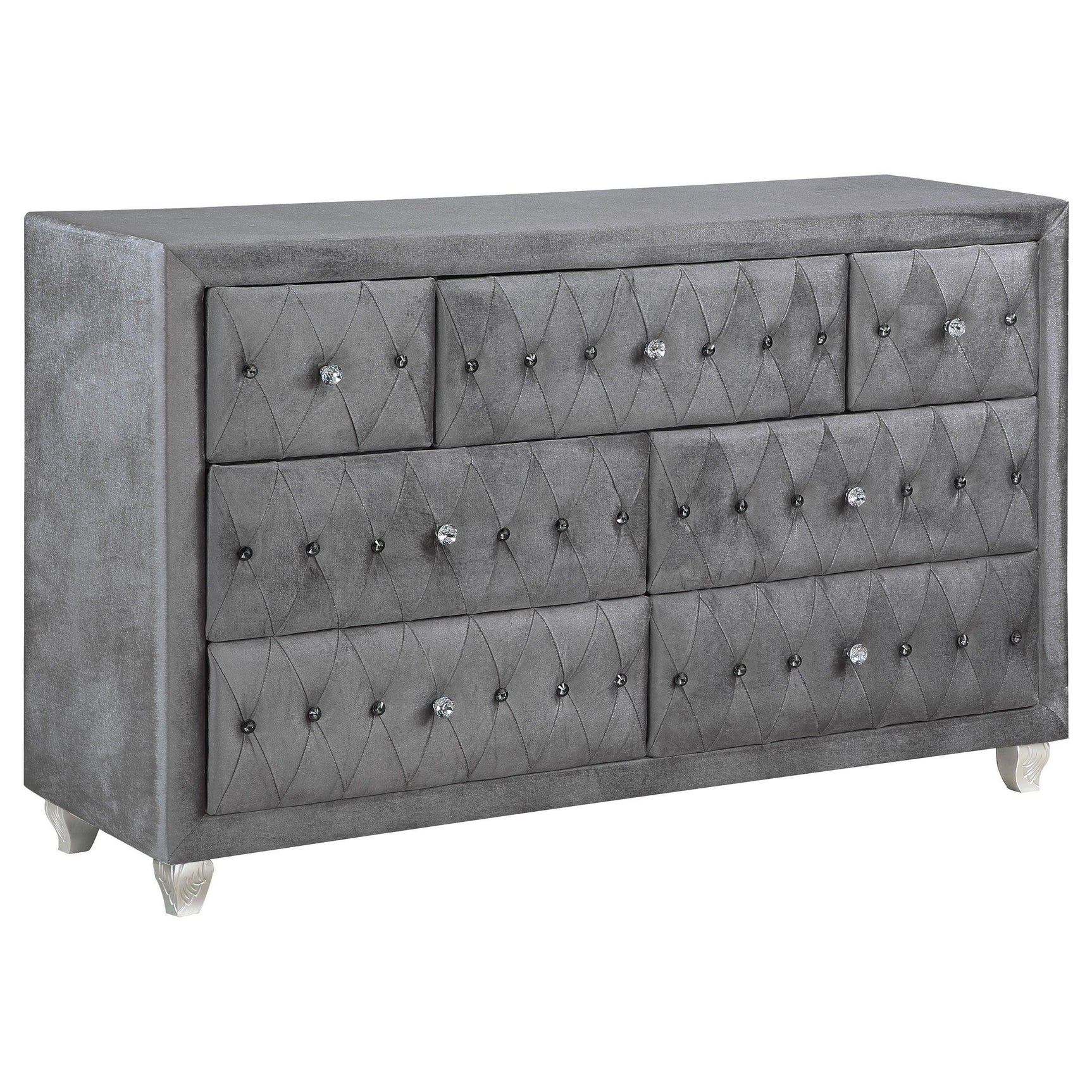 Deanna Grey Tufted Upholstered Bedroom Set - Ella Furniture