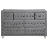 Deanna Grey Tufted Upholstered Bedroom Set - Ella Furniture