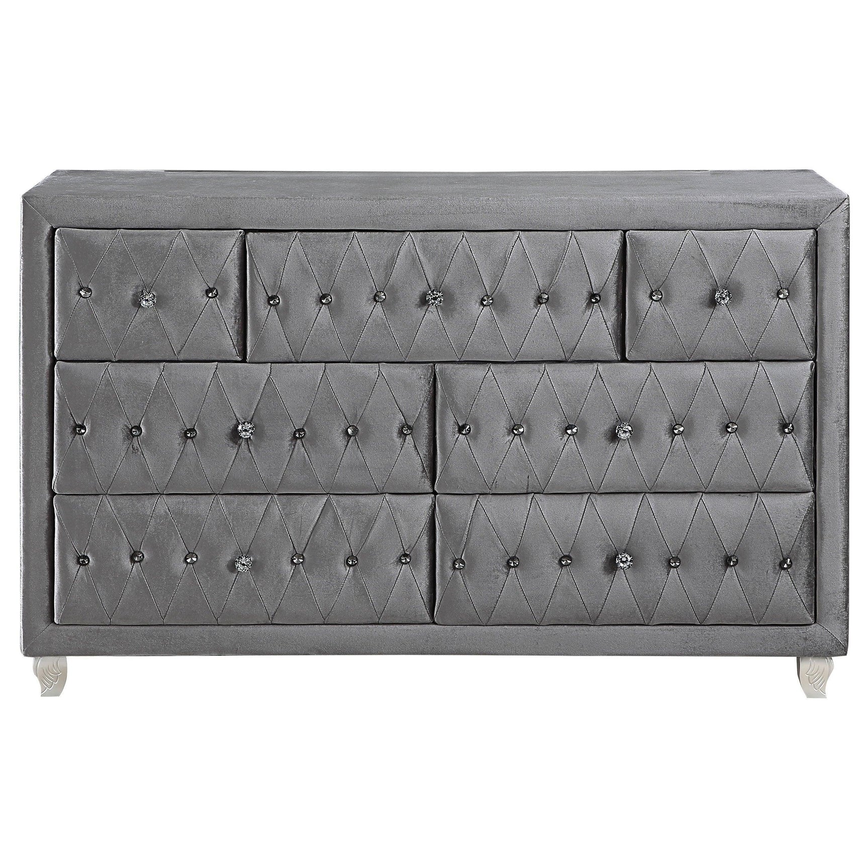 Deanna Grey Tufted Upholstered Bedroom Set - Ella Furniture