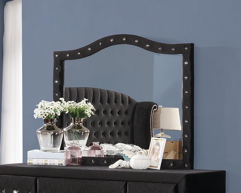 Deanna Tufted Upholstered Black Bedroom Set - Ella Furniture