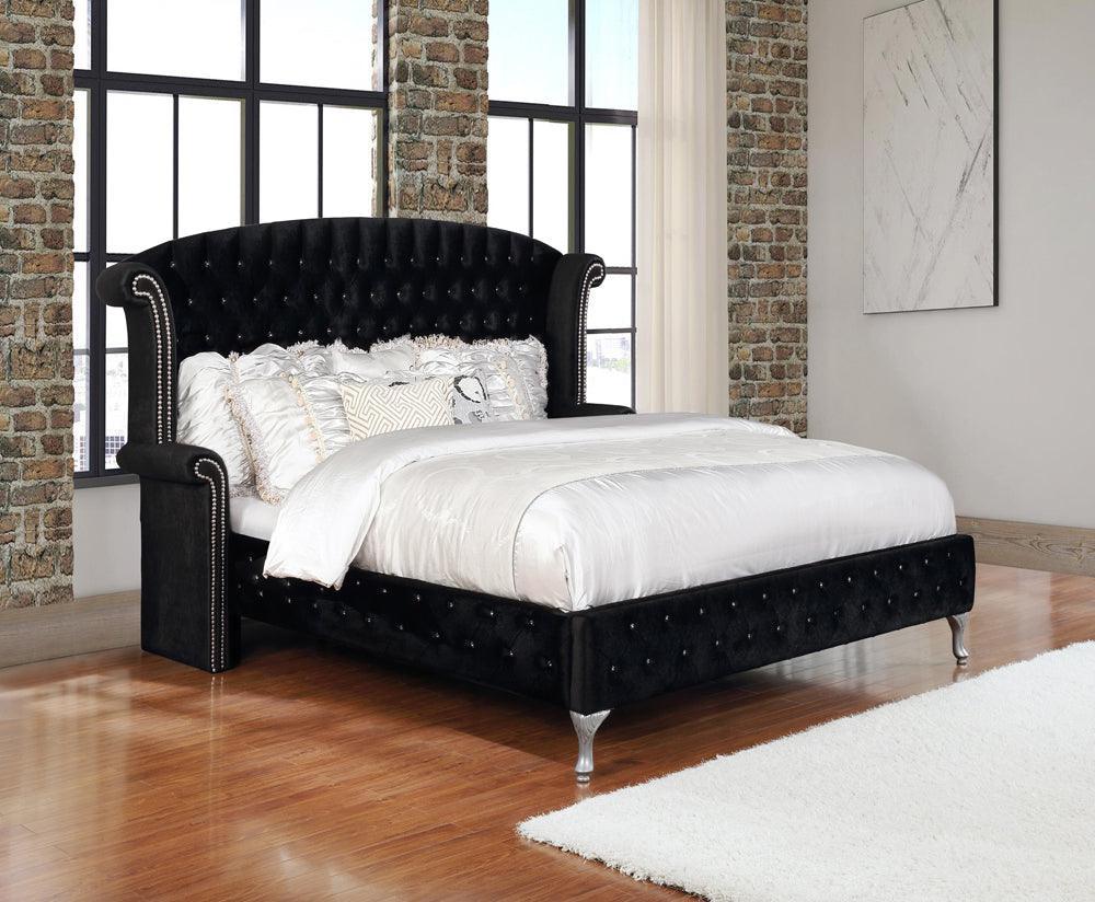 Deanna Tufted Upholstered Black Bedroom Set - Ella Furniture