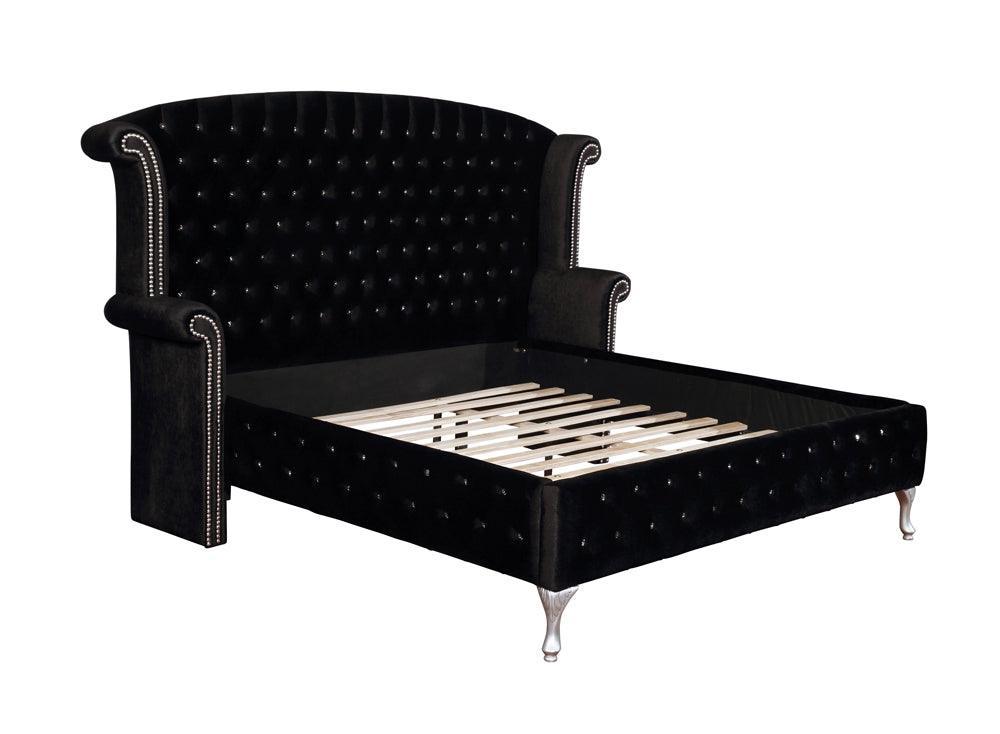 Deanna Tufted Upholstered Black Bedroom Set - Ella Furniture