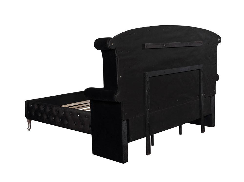 Deanna Tufted Upholstered Black Bedroom Set - Ella Furniture