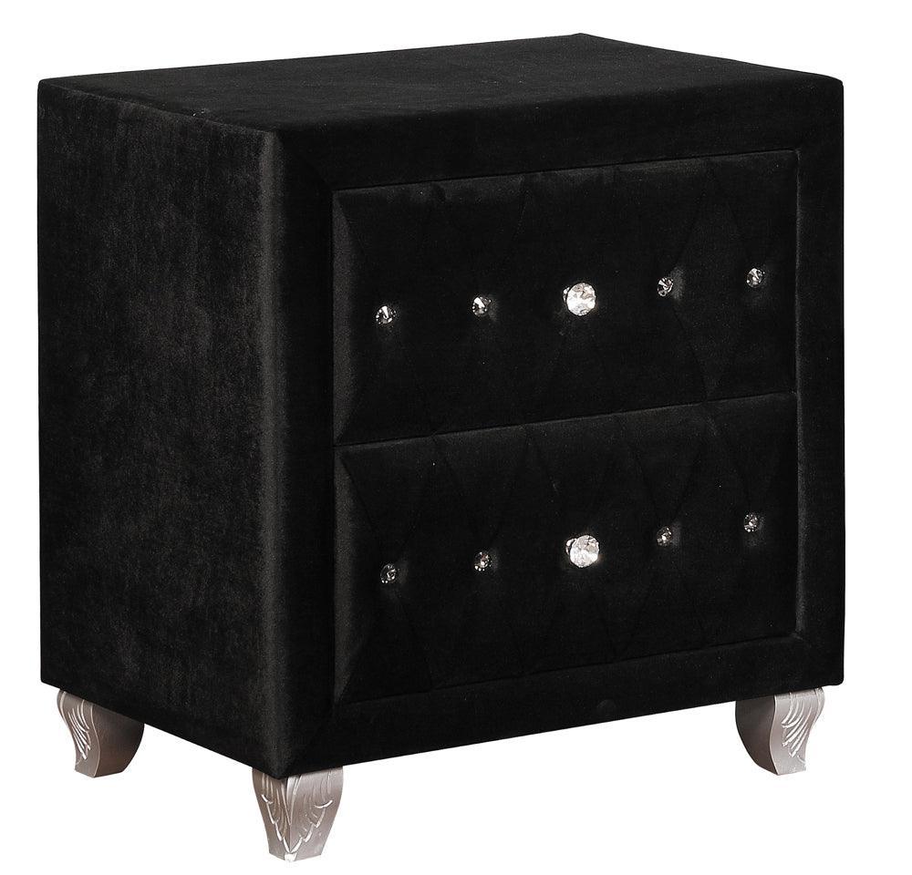 Deanna Tufted Upholstered Black Bedroom Set - Ella Furniture