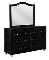 Deanna Tufted Upholstered Black Bedroom Set - Ella Furniture