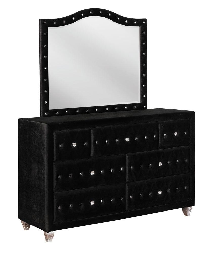 Deanna Tufted Upholstered Black Bedroom Set - Ella Furniture