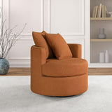 Debbie Upholstered Swivel Accent Chair Burnt Orange 902275 - Ella Furniture