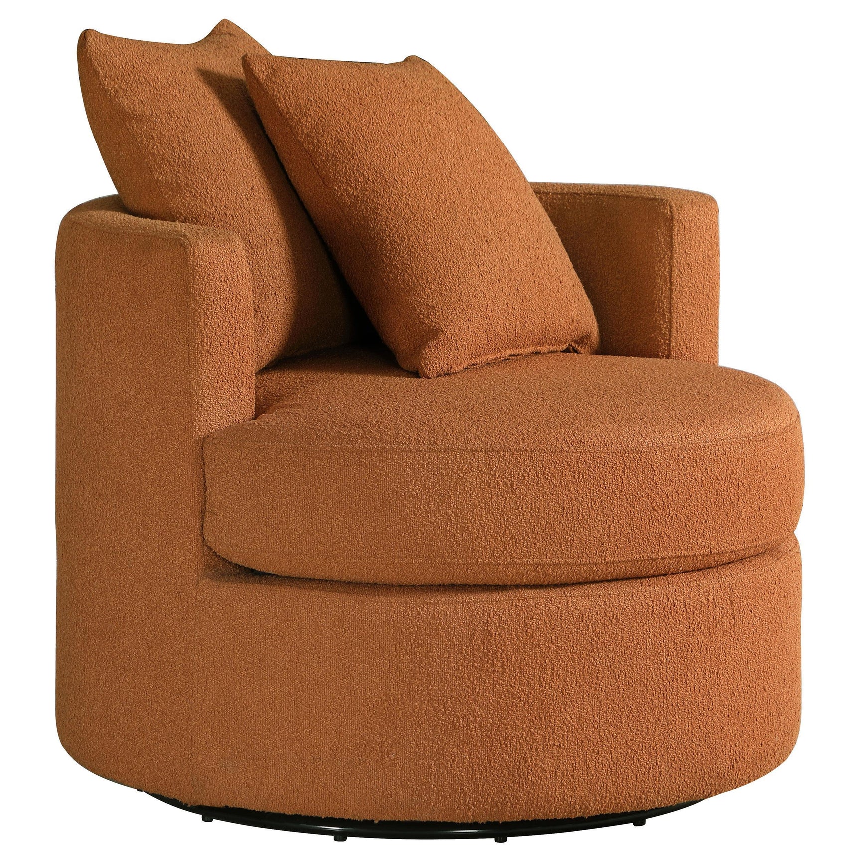 Debbie Upholstered Swivel Accent Chair Burnt Orange 902275 - Ella Furniture